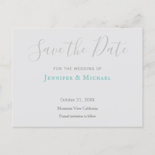 Wedding Professional Design Modern Save the Date Announcement Postcard