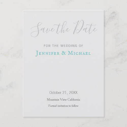 Wedding Professional Design Modern Save the Date Postcard