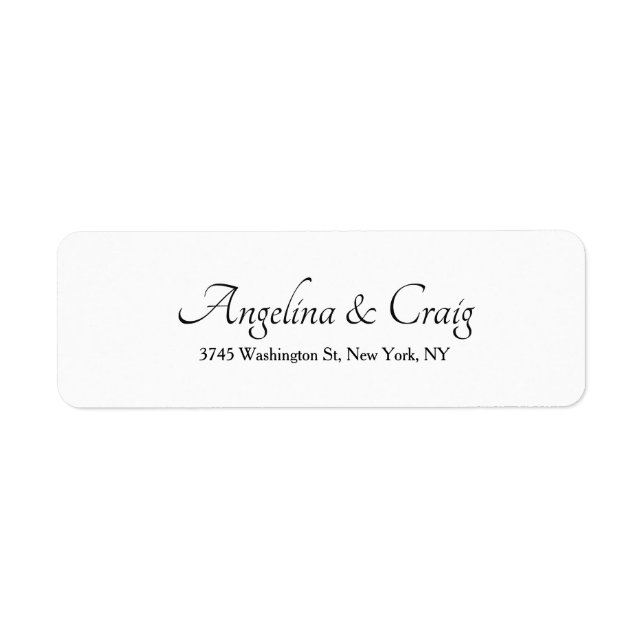 Wedding Professional Elegant White Modern Label (Front)