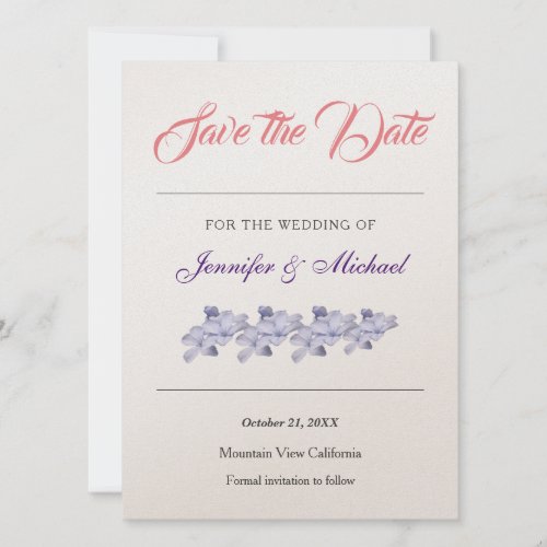Wedding Professional Floral Champagne Shimmer Save The Date