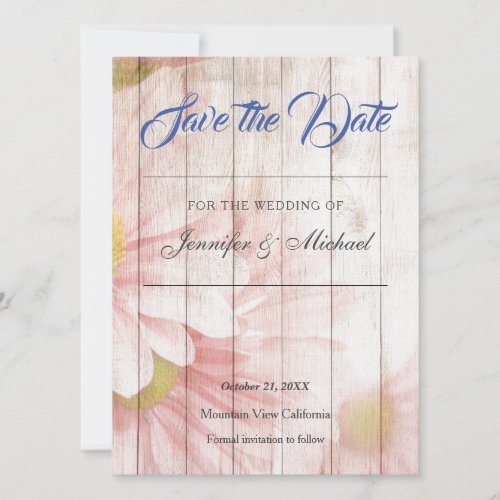 Wedding Professional Floral Linen Classical Save The Date