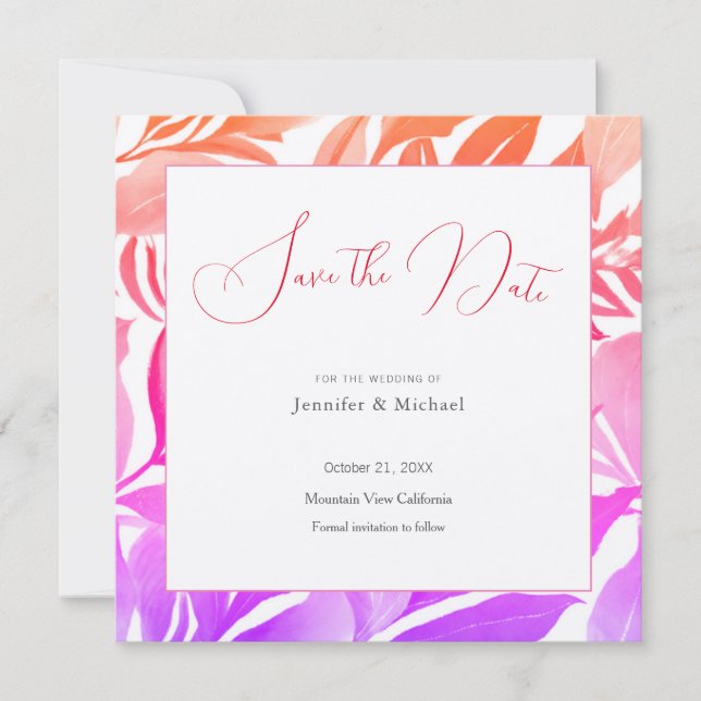 Wedding Professional Minimalist Cute Floral Save The Date (Front)