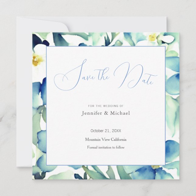 Wedding Professional Minimalist Cute Floral Save The Date (Front)