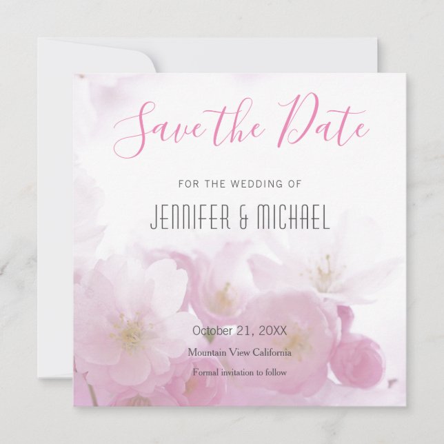 Wedding Professional Minimalist Floral Modern Save The Date (Front)