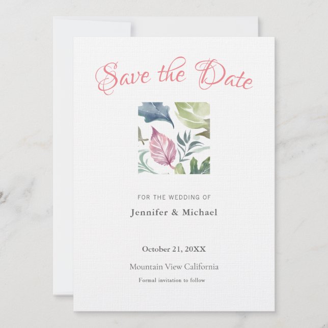 Wedding Professional Minimalist Plain Modern  Save The Date (Front)