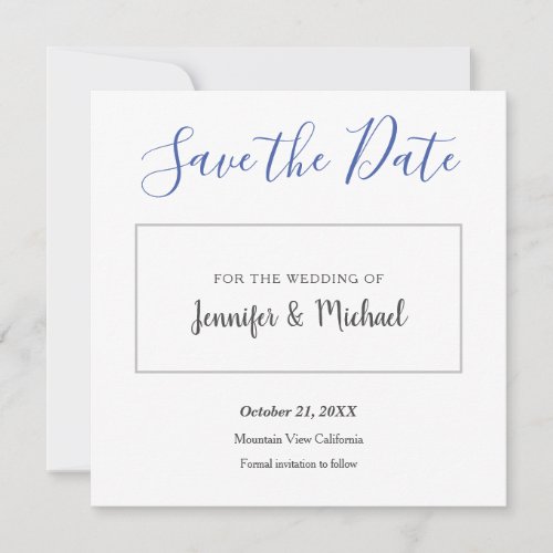 Wedding Professional Minimalist Plain Save The Date