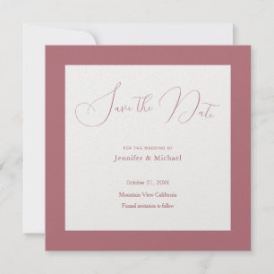 Wedding Professional Minimalist Rose Gold Color Save The Date