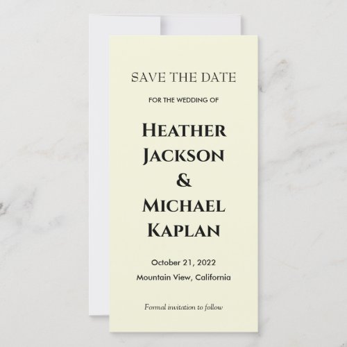 Wedding Professional Minimalist Save the Date