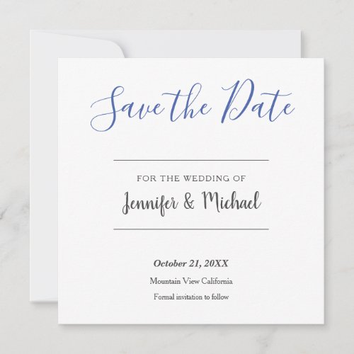 Wedding Professional Minimalist Save The Date
