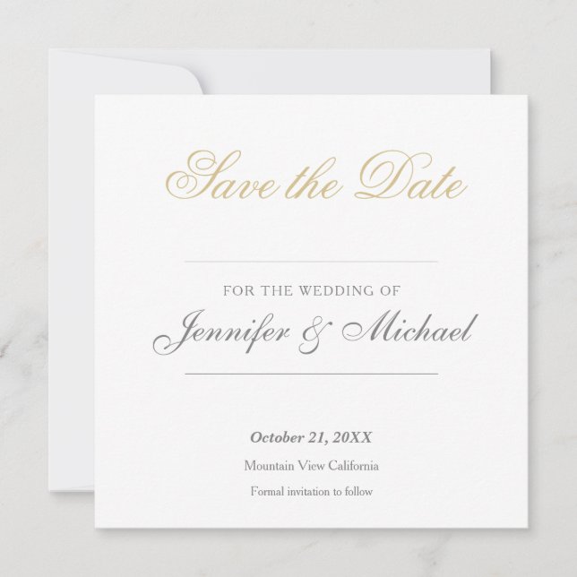 Wedding Professional Minimalist Save The Date (Front)