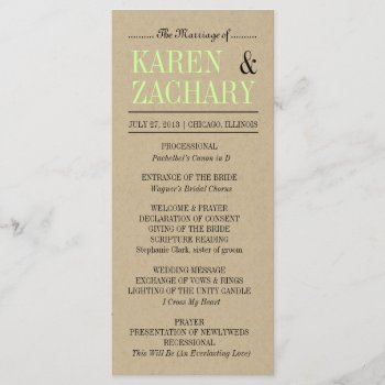 Wedding Program by goskell at Zazzle