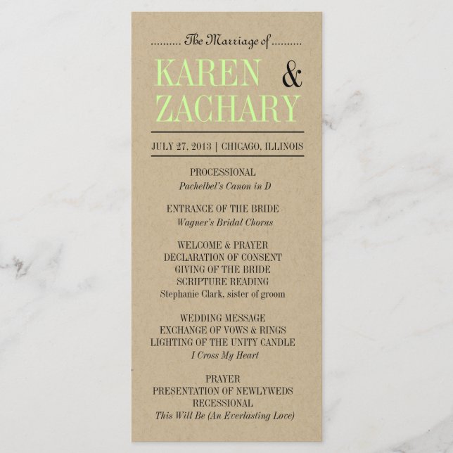 Wedding Program (Front)