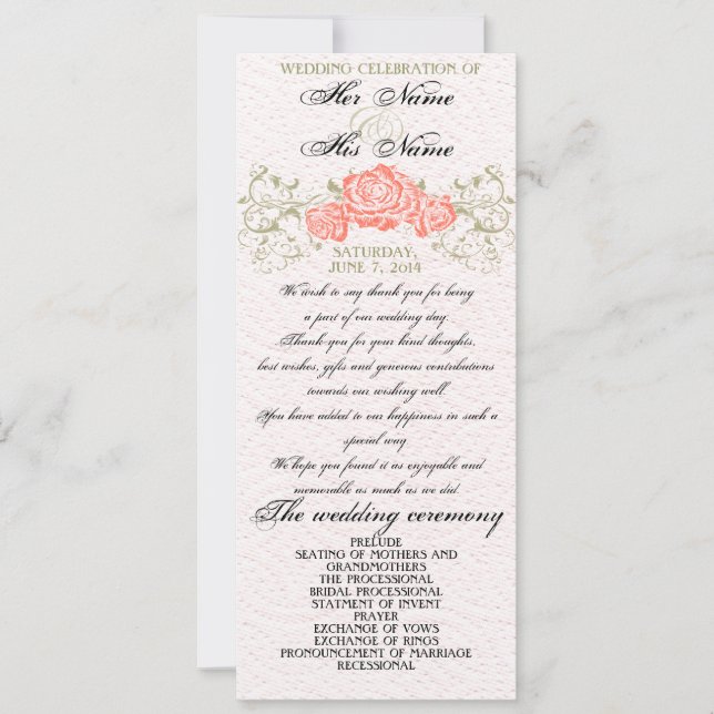 Wedding program (Front)