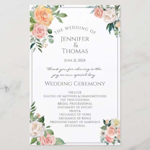 Wedding Program _ A Magical Rose Garden