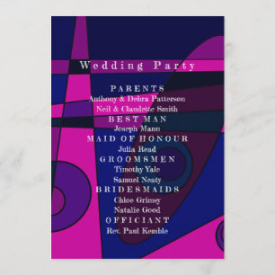 Wedding Program Abstract Hot Pink Purple