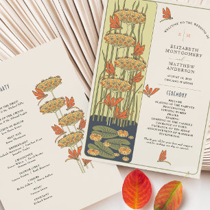 Wedding Program Art Nouveau Dragonflies  