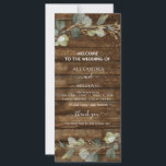 Wedding Program Card Eucalyptus Rustic Country<br><div class="desc">Eucalyptus Greenery Succulent Botanical Watercolor Spring Wedding Program Card on Rustic Country Outdoor Wood background - includes beautiful and elegant script typography with modern botanical leaves and greenery for the special Wedding day celebration.</div>