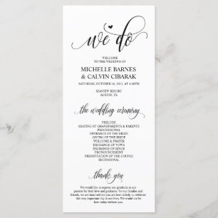 Wedding program card in modern design v3