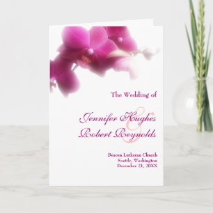 Wedding Program Card - Pink Orchid collection
