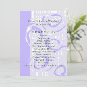 Wedding Program Culture Mosaic Floral Lavender 1
