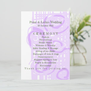 Wedding Program Culture Mosaic Floral Lilac 4