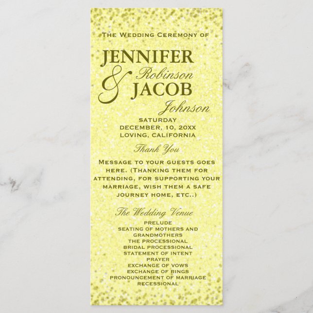 Wedding Program | Distressed Vintage Look (Front)