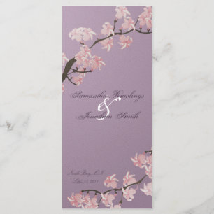 Wedding Program Elegant Purple Pink Cherry Blossom