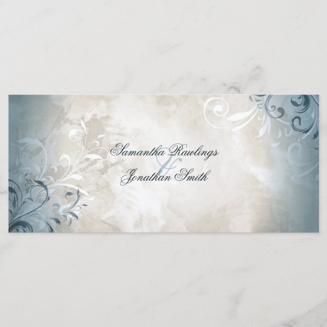 Wedding Program - Elegant Vintage Foliage & Swirls (Front)