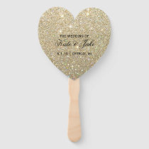Wedding Program Fan - Gold Glitter Fab