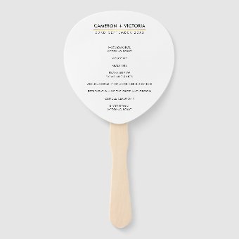 WEDDING PROGRAM FAN sample hand lettered love | Zazzle