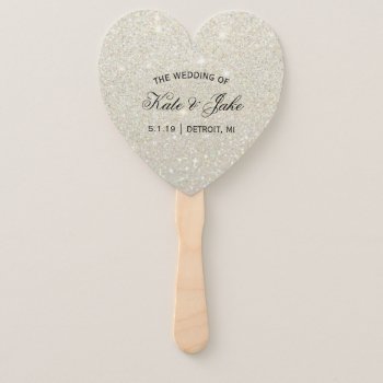Wedding Program Fan - White Gold Glitter Fab by Evented at Zazzle