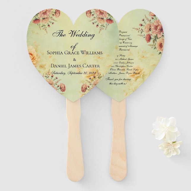 Wedding Program Fans (Front and Back)