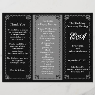Wedding Program Folder Classic Black