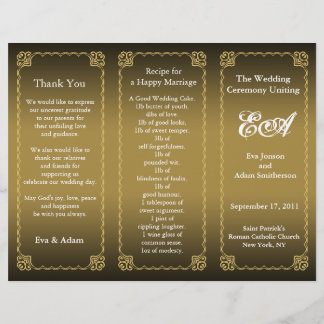 Wedding Program Folder Classic Gold