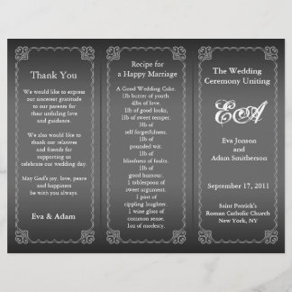 Wedding Program Folder Classic Silver Gray