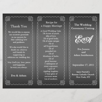 Wedding Program Folder Classic Silver Gray by pixibition at Zazzle