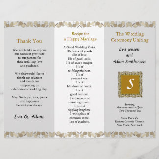 Wedding Program Folder Gold Leaf