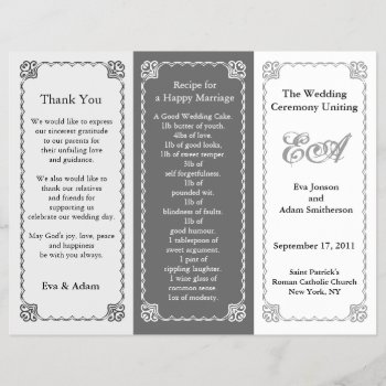Wedding Program Folder Grey Tint by pixibition at Zazzle