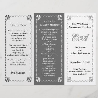 Wedding Program Folder Grey Tint