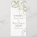 Wedding Program For Green And Gold Simple Wedding at Zazzle