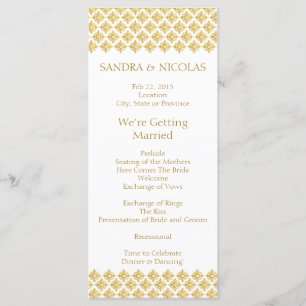 Wedding Program Gold Arabesques