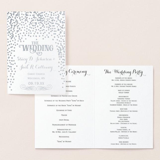 WEDDING PROGRAM Gold Confetti Typography (Display)