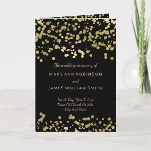 Wedding Program Gold Foil Confetti