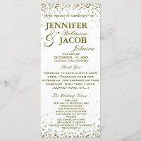 Wedding Program | Gold Glitter Confetti