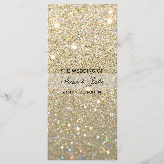 Wedding Program - Gold Glitter Fab (Front)