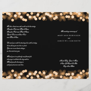 Wedding Program Gold Hollywood Glam