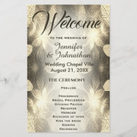 Wedding Program | Gold Leaf Look