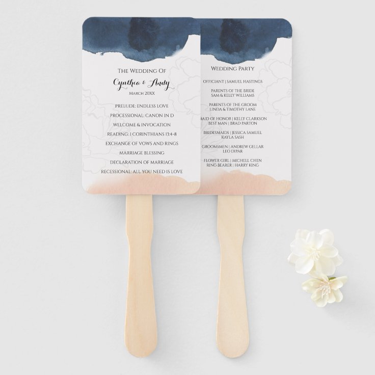 Wedding Program Hand Fan | Zazzle