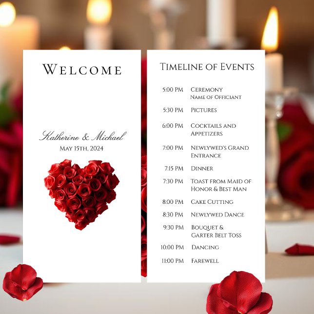 Wedding Program-Heart Shaped Red Roses- (Wedding Program-Heart Shaped Red Roses-)