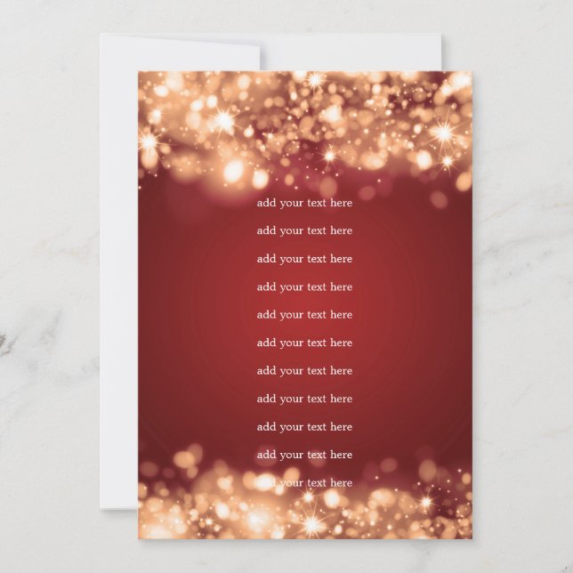Wedding Program Insert Sparkling Lights Gold (Front)